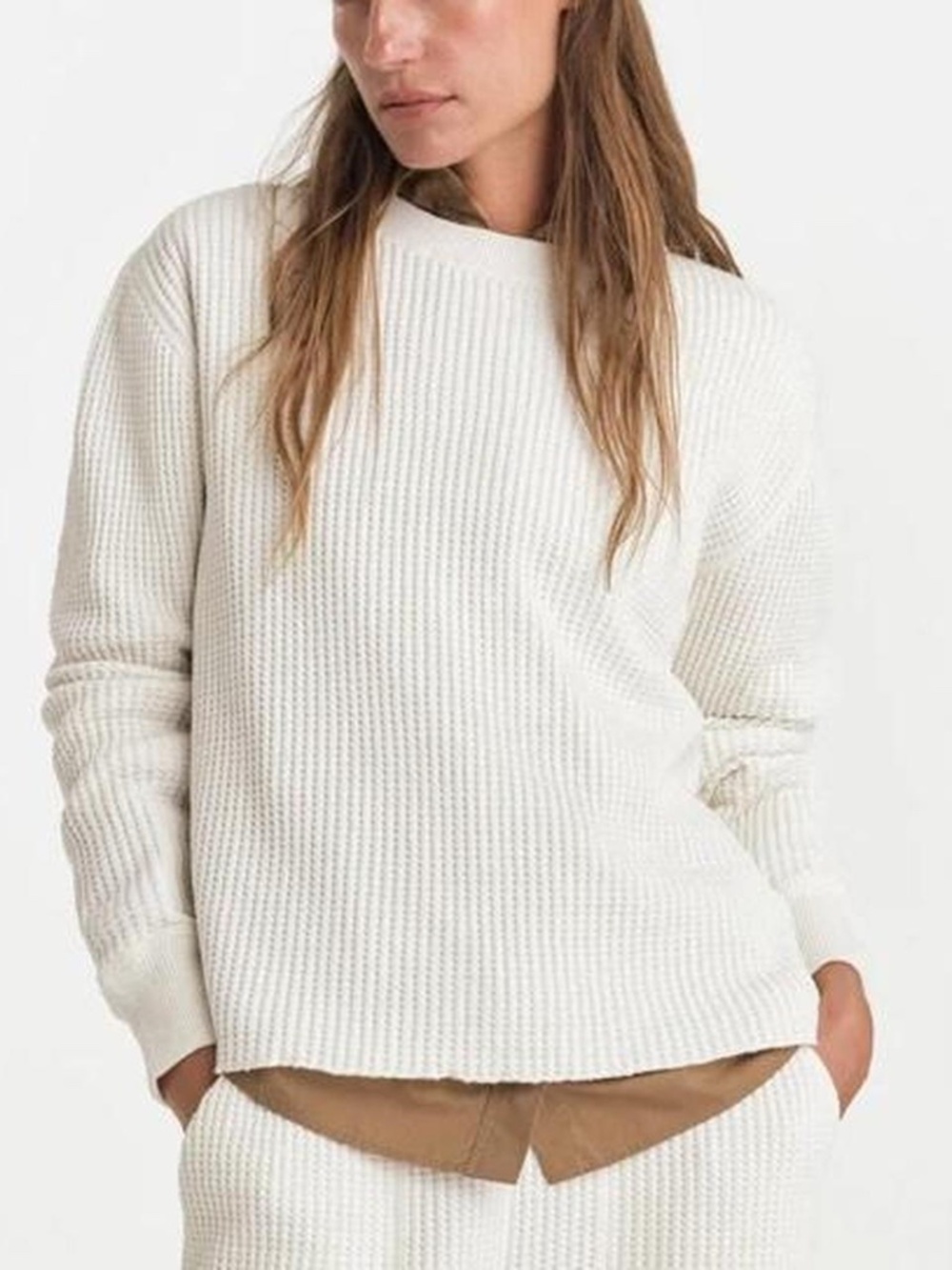 Mate the label organic waffle crew top large NWT